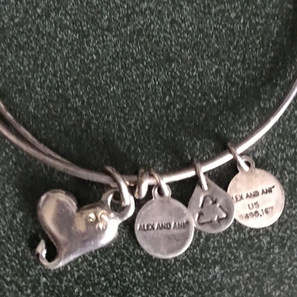 Alex and Ani Expandable Wire Bracelet Heart Charm - Picture 10 of 12